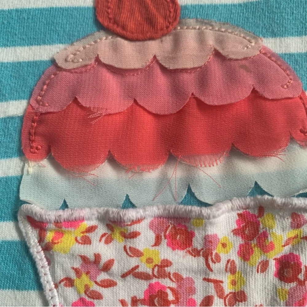 Mini Boden Striped Tunic/Dress with Ice Cream Appliqué Pockets Size 9/10 - Picture 4 of 6